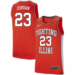 Men's Illinois Fighting Illini Aaron Jordan #23 Retro Orange Embroidery Jersey 908820-425