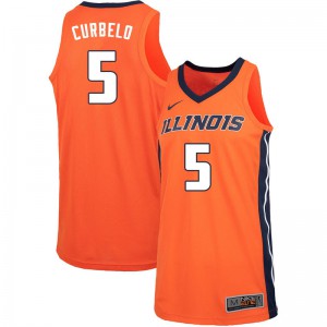 Mens Illinois Fighting Illini Andre Curbelo #5 Official Orange Jerseys 287812-266