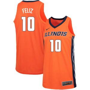Mens Illinois Fighting Illini Andres Feliz #10 Player Orange Jerseys 976434-661