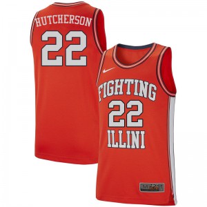 Men Illinois Fighting Illini Austin Hutcherson #22 Retro Orange Stitch Jerseys 843351-511