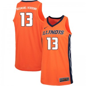 Men Illinois Fighting Illini Benjamin Bosmans-Verdonk #13 Orange Embroidery Jersey 226507-277