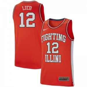 Mens Illinois Fighting Illini Brandon Lieb #12 Retro Orange University Jerseys 534323-716