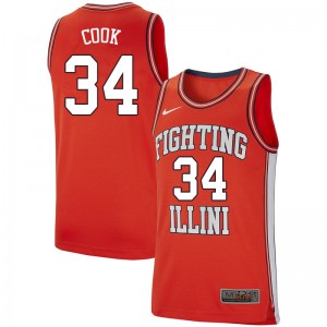 Men's Illinois Fighting Illini Brian Cook #34 Retro Orange Stitched Jersey 661999-351