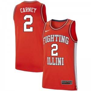Mens Illinois Fighting Illini Chuck Carney #2 Retro Orange University Jerseys 985295-120