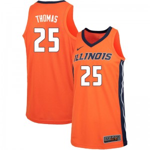 Men Illinois Fighting Illini Deon Thomas #25 Orange Embroidery Jerseys 147005-689