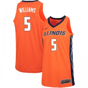 Mens Illinois Fighting Illini Deron Williams #5 Orange University Jerseys 293195-349