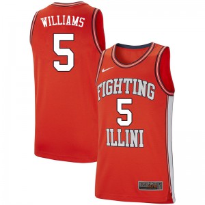 Men's Illinois Fighting Illini Deron Williams #5 Retro Orange NCAA Jerseys 376842-953