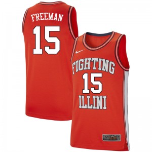 Men's Illinois Fighting Illini Donnie Freeman #15 Retro Orange NCAA Jersey 664229-409