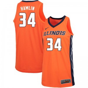 Men's Illinois Fighting Illini Jermaine Hamlin #34 Orange Official Jersey 386457-708