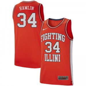 Men's Illinois Fighting Illini Jermaine Hamlin #34 Retro Orange High School Jersey 464595-440
