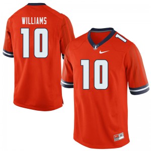 Mens Illinois Fighting Illini Justice Williams #10 Orange Official Jerseys 882009-574