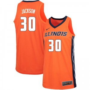Mens Illinois Fighting Illini Mannie Jackson #30 Stitch Orange Jerseys 450804-707