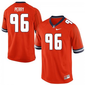 Mens Illinois Fighting Illini Roderick Perry #96 Official Orange Jersey 259794-976