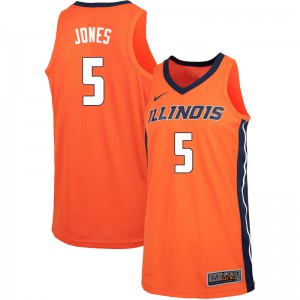 Men Illinois Fighting Illini Tevian Jones #5 Orange Stitched Jerseys 556544-372