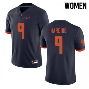 Womens Illinois Fighting Illini Dele Harding #9 Navy Football Jersey 461346-549
