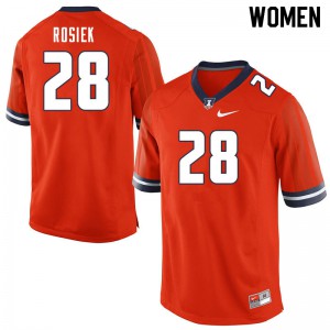 Women Illinois Fighting Illini Dylan Rosiek #28 Orange Football Jerseys 616147-206