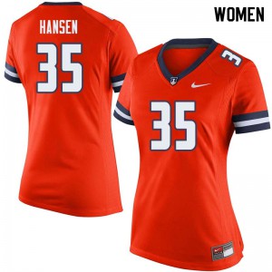 Women's Illinois Fighting Illini Jake Hansen #35 Orange Stitched Jerseys 683129-983