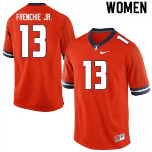 Women's Illinois Fighting Illini James Frenchie Jr. #13 Stitch Orange Jerseys 292246-718