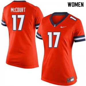 Womens Illinois Fighting Illini James McCourt #17 Football Orange Jerseys 808302-221