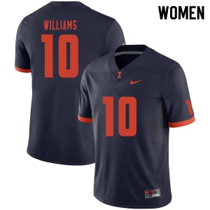 Womens Illinois Fighting Illini Justice Williams #10 Player Navy Jerseys 882517-621