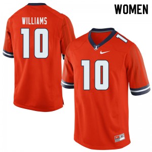 Womens Illinois Fighting Illini Justice Williams #10 College Orange Jersey 872246-223