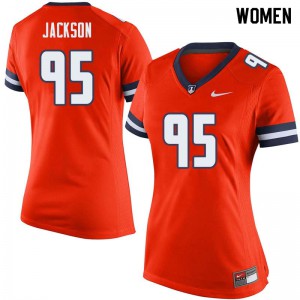 Womens Illinois Fighting Illini Kenyon Jackson #95 Orange Football Jersey 433220-570