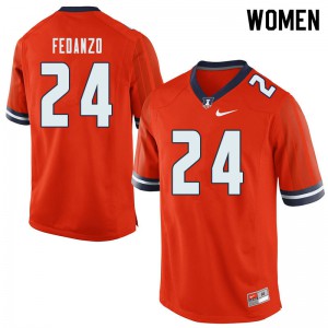 Womens Illinois Fighting Illini Nick Fedanzo #24 Orange Stitched Jerseys 503173-619