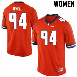 Womens Illinois Fighting Illini Nick O'Neal #94 Stitched Orange Jerseys 285637-732