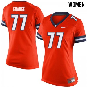 Women's Illinois Fighting Illini Red Grange #77 Player Orange Jerseys 942616-401