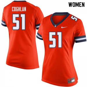 Womens Illinois Fighting Illini Sean Coghlan #51 Orange Football Jerseys 361508-303