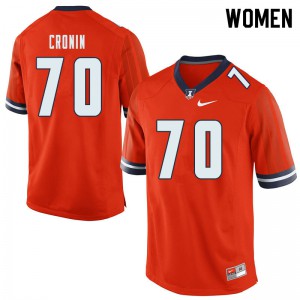 Women's Illinois Fighting Illini Thomas Cronin #70 Official Orange Jersey 208428-571