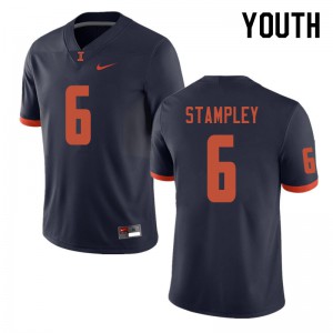 Youth Illinois Fighting Illini Dominic Stampley #6 Stitch Navy Jersey 996519-147