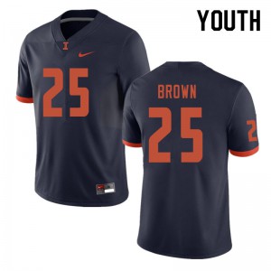 Youth Illinois Fighting Illini Dre Brown #25 Embroidery Navy Jersey 826479-969