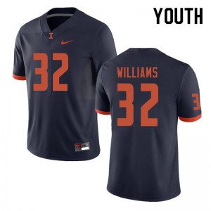 Youth Illinois Fighting Illini Justice Williams #32 Navy Official Jerseys 295038-864
