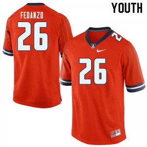 Youth Illinois Fighting Illini Nick Fedanzo #26 Orange Embroidery Jerseys 946843-958