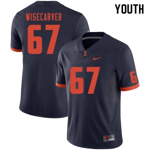 Youth Illinois Fighting Illini Brody Wisecarver #67 Stitched Navy Jerseys 177489-492