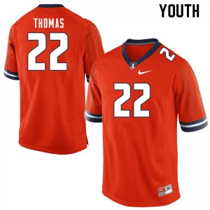 Youth Illinois Fighting Illini Dylan Thomas #22 Orange Player Jersey 460700-433