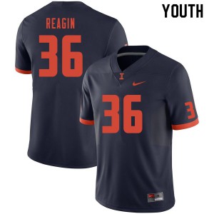 Youth Illinois Fighting Illini Reed Reagin #36 Embroidery Navy Jersey 901598-667