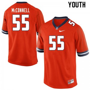 Youth Illinois Fighting Illini Sed McConnell #55 Orange Stitched Jersey 945450-258