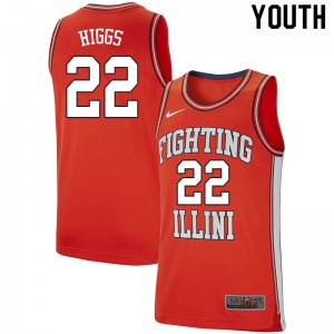 Youth Illinois Fighting Illini Anthony Higgs #22 Stitched Retro Orange Jerseys 904367-412