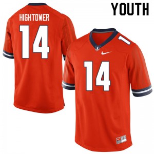 Youth Illinois Fighting Illini Brian Hightower #14 Football Orange Jersey 969556-397