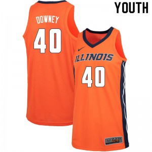Youth Illinois Fighting Illini Dave Downey #40 Orange Basketball Jersey 807680-738