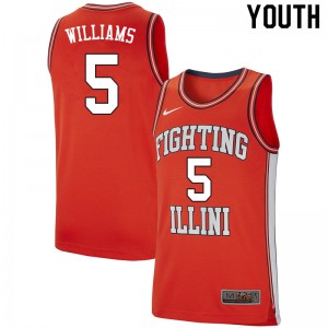 Youth Illinois Fighting Illini Deron Williams #5 Retro Orange NCAA Jersey 177422-579