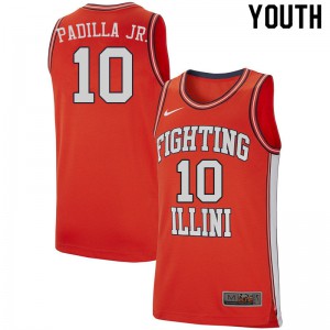 Youth Illinois Fighting Illini Edgar Padilla Jr. #10 Alumni Retro Orange Jersey 724036-796