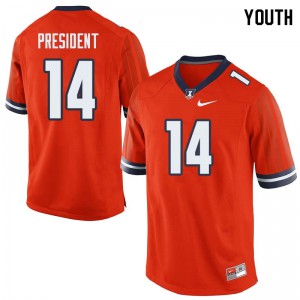 Youth Illinois Fighting Illini Gimel President #14 Orange Football Jerseys 276658-583