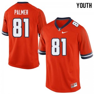 Youth Illinois Fighting Illini Griffin Palmer #81 Orange Embroidery Jersey 226610-440