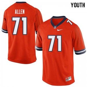 Youth Illinois Fighting Illini Jeff Allen #71 Stitched Orange Jersey 333042-851