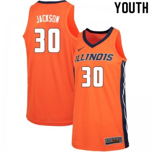 Youth Illinois Fighting Illini Mannie Jackson #30 University Orange Jersey 144131-471