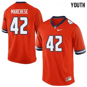 Youth Illinois Fighting Illini Michael Marchese #42 Orange Stitched Jerseys 846497-729
