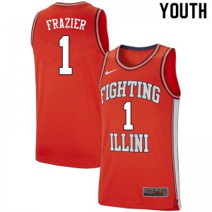 Youth Illinois Fighting Illini Trent Frazier #1 Player Retro Orange Jersey 533114-913